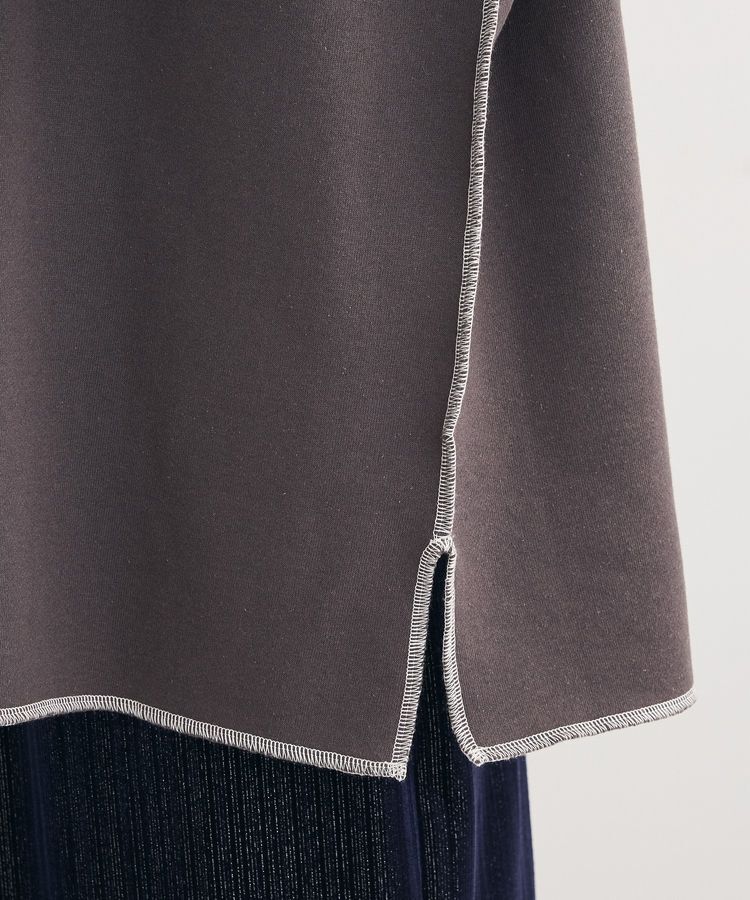 Green Parks「裏起毛配色ステッチロゴチュニック」|スウェット・ジャージ|