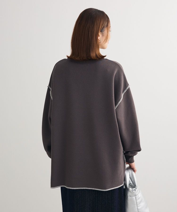 Green Parks「裏起毛配色ステッチロゴチュニック」|スウェット・ジャージ|