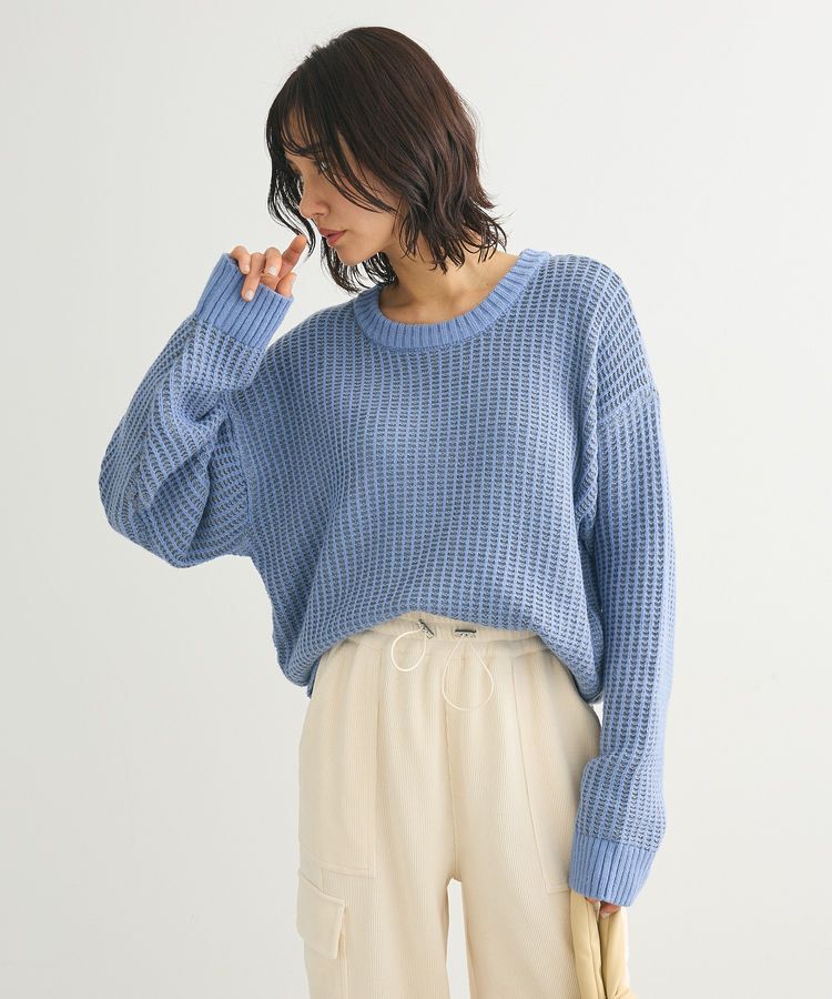 Green Parks「・ELENCARE DUE タック編バイカラーニット」|ニット・セーター|