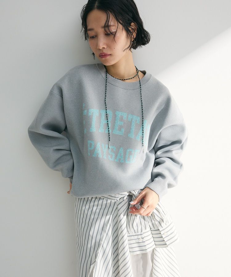 Green Parks「ロゴラメニットプルオーバー」|ニット・セーター|Gray