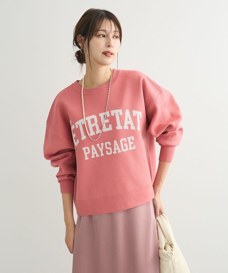 Green Parks「ロゴラメニットプルオーバー」|ニット・セーター|Pink