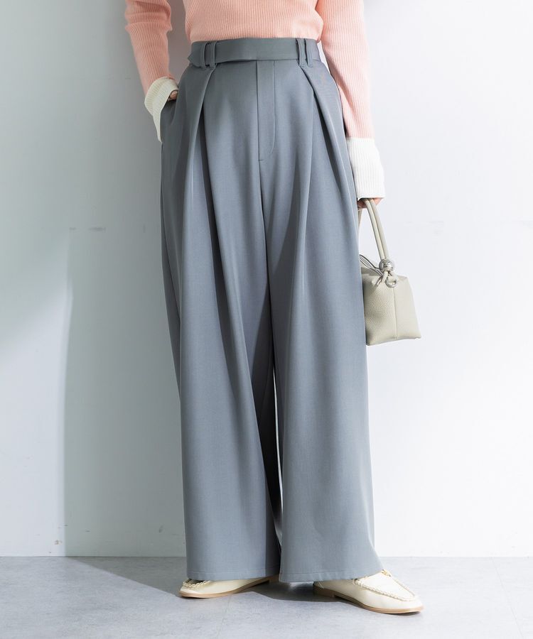 Green Parks「デザインタックワイドパンツ」|その他|Gray