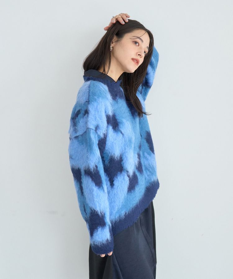 YECCA VECCA「フラワー柄シャギーニット」|ニット・セーター|