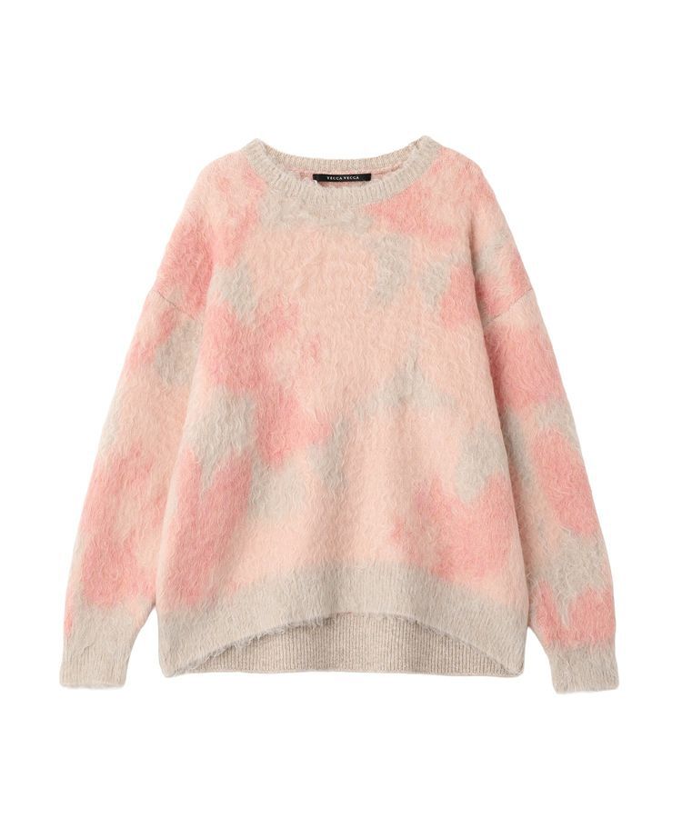 YECCA VECCA「フラワー柄シャギーニット」|ニット・セーター|