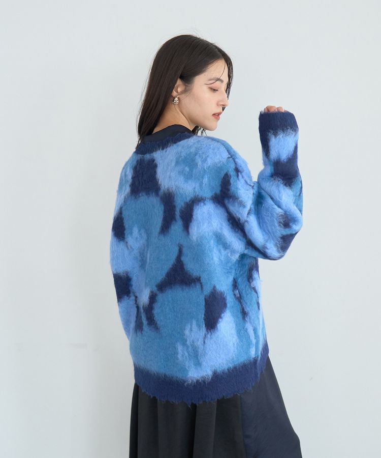 YECCA VECCA「フラワー柄シャギーニット」|ニット・セーター|