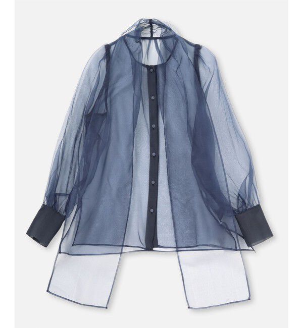 LOULOU WILLOUGHBY「《ドラマ着用》【LOULOU WILLOUGHBY】シルキーリボンブラウス」|シャツ・ブラウス|