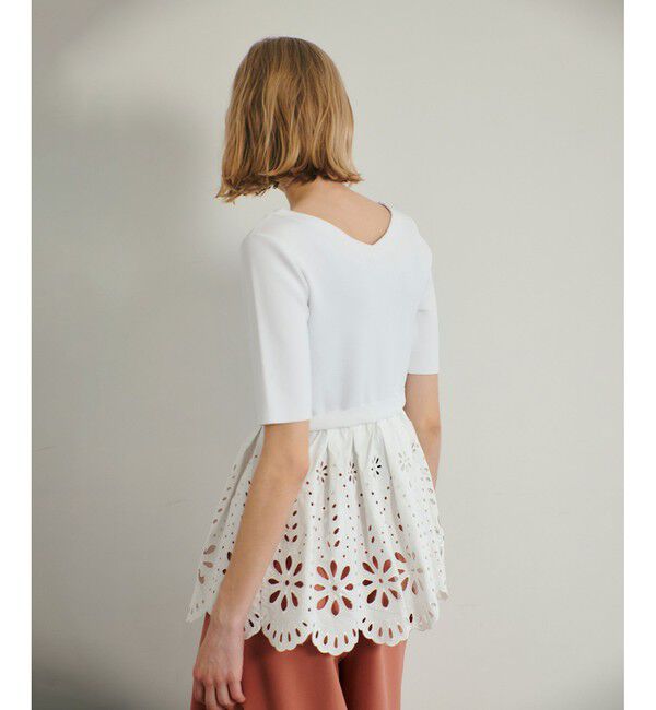 LOULOU WILLOUGHBY「【LOULOU WILLOUGHBY】アイレットレースペプラムプルオーバー」|その他|