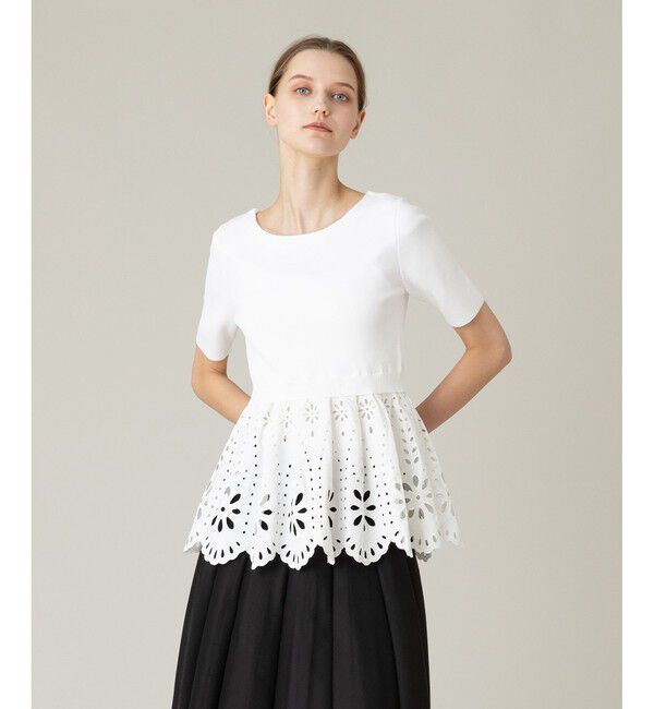 LOULOU WILLOUGHBY「【LOULOU WILLOUGHBY】アイレットレースペプラムプルオーバー」|その他|