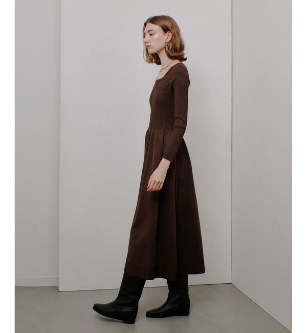 allureville「ウエストマークコクーンニットワンピース」|ワンピース|