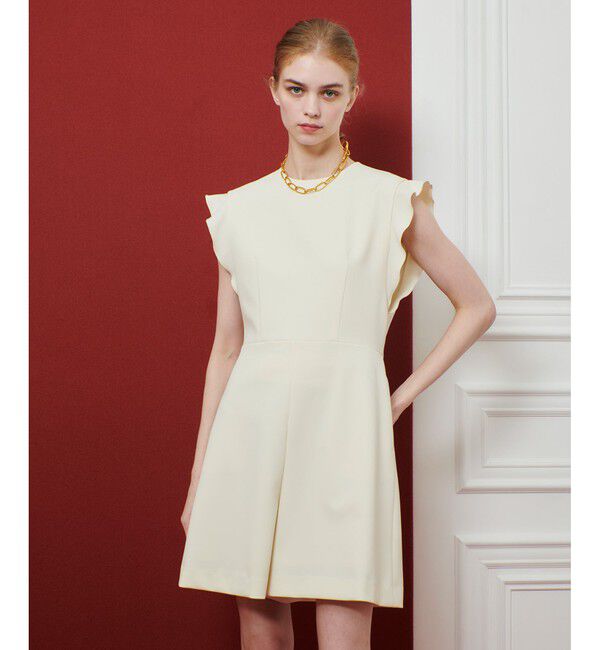 LOULOU WILLOUGHBY「【LOULOU WILLOUGHBY】ダブルクロスミニオールインワン」|オールインワン|アイボリー