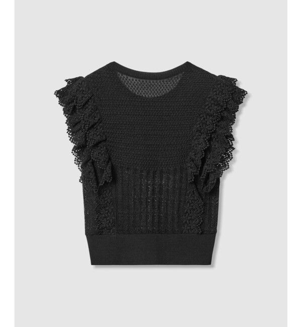 LOULOU WILLOUGHBY「【LOULOU WILLOUGHBY】レースフリルニットプルオーバー」|ニット・セーター|