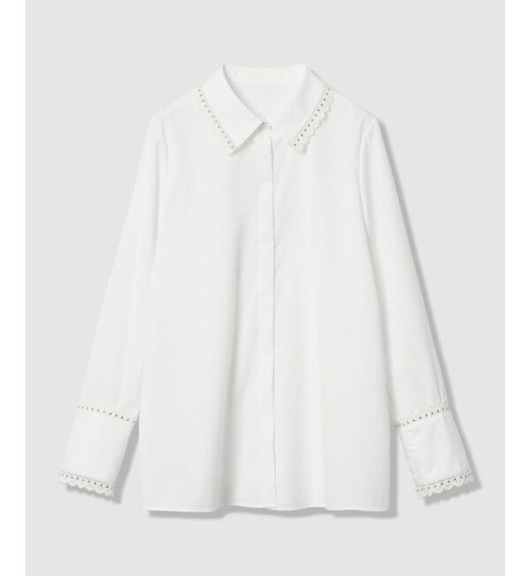 LOULOU WILLOUGHBY「【LOULOU WILLOUGHBY】レーストリミングシャツ」|シャツ・ブラウス|