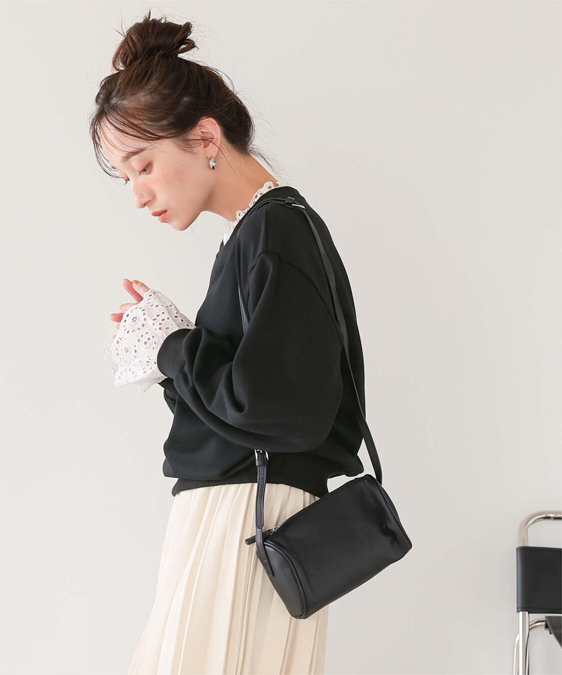 titivate「コットンレースドッキングスウェット」|スウェット・ジャージ|