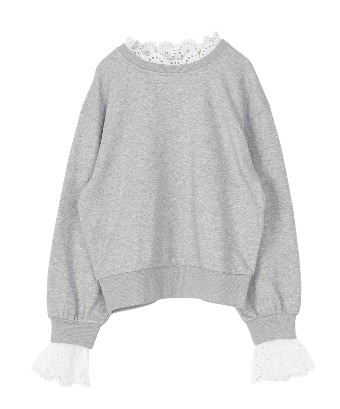 titivate「コットンレースドッキングスウェット」|スウェット・ジャージ|