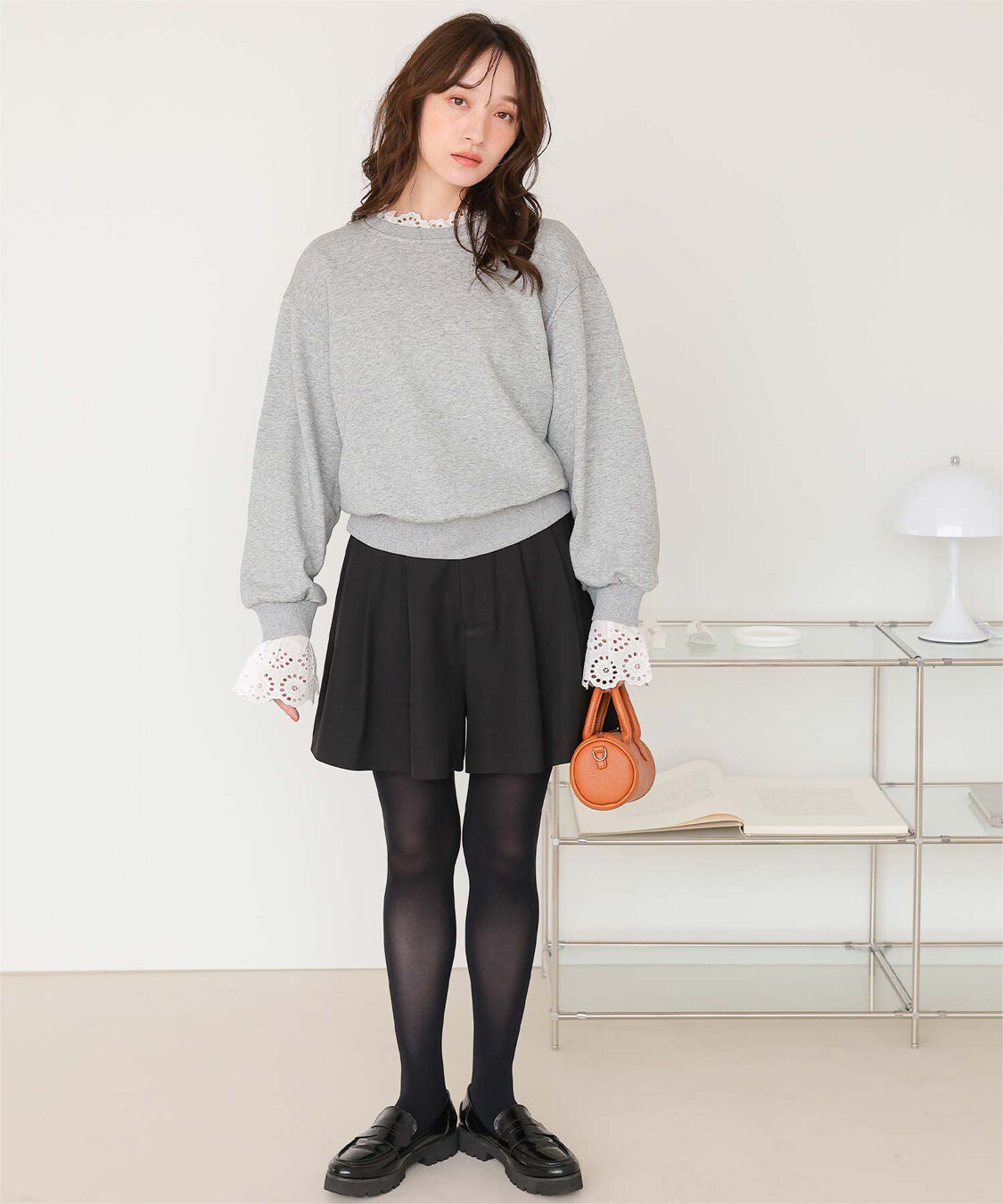 titivate「コットンレースドッキングスウェット」|スウェット・ジャージ|