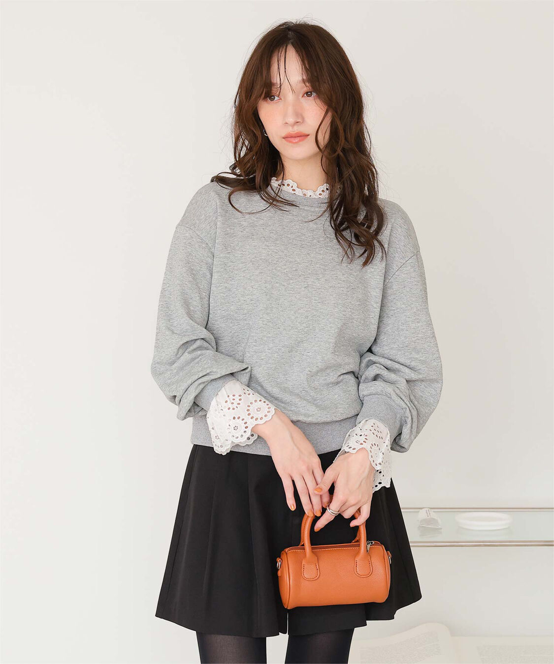titivate「コットンレースドッキングスウェット」|スウェット・ジャージ|