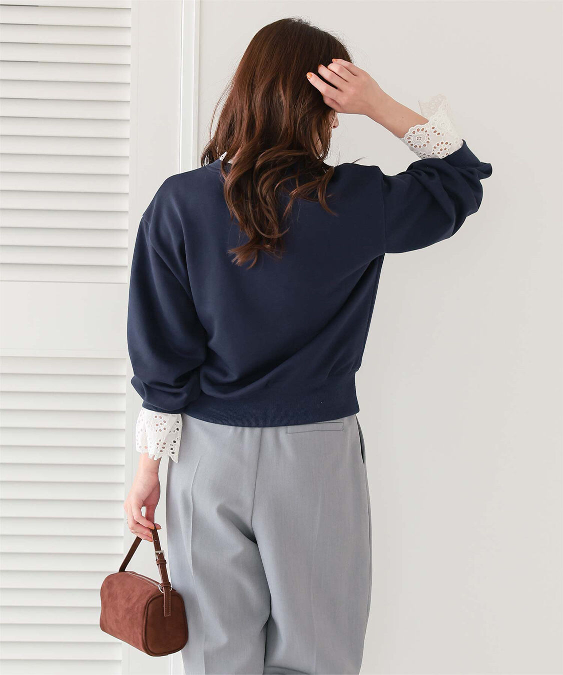 titivate「コットンレースドッキングスウェット」|スウェット・ジャージ|