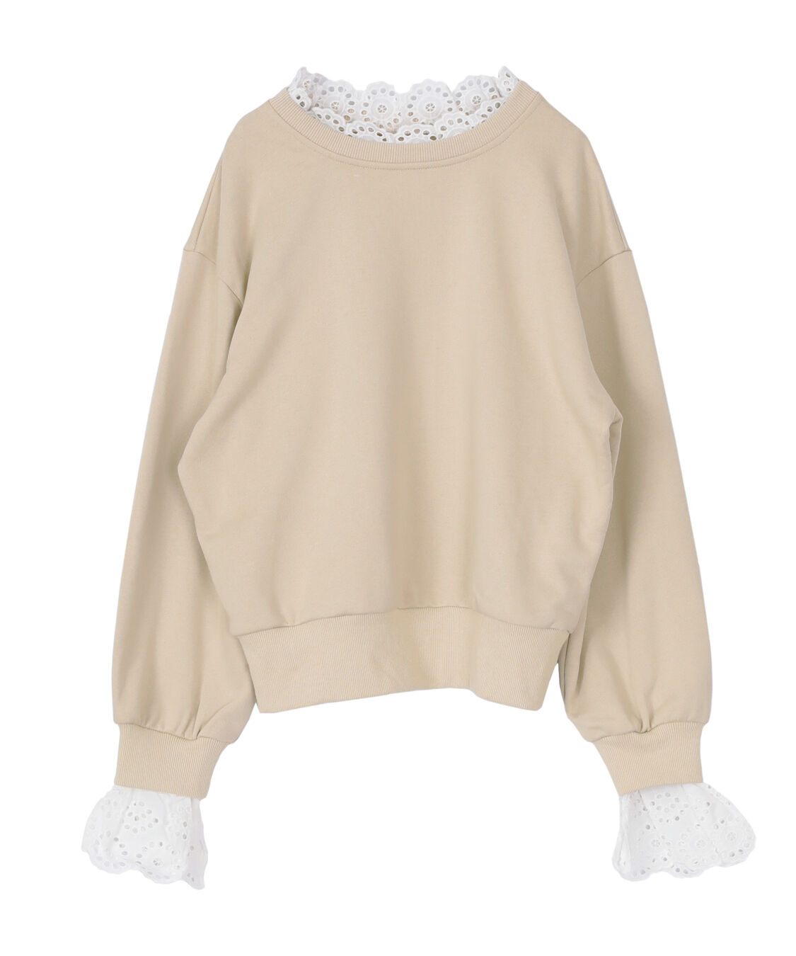 titivate「コットンレースドッキングスウェット」|スウェット・ジャージ|