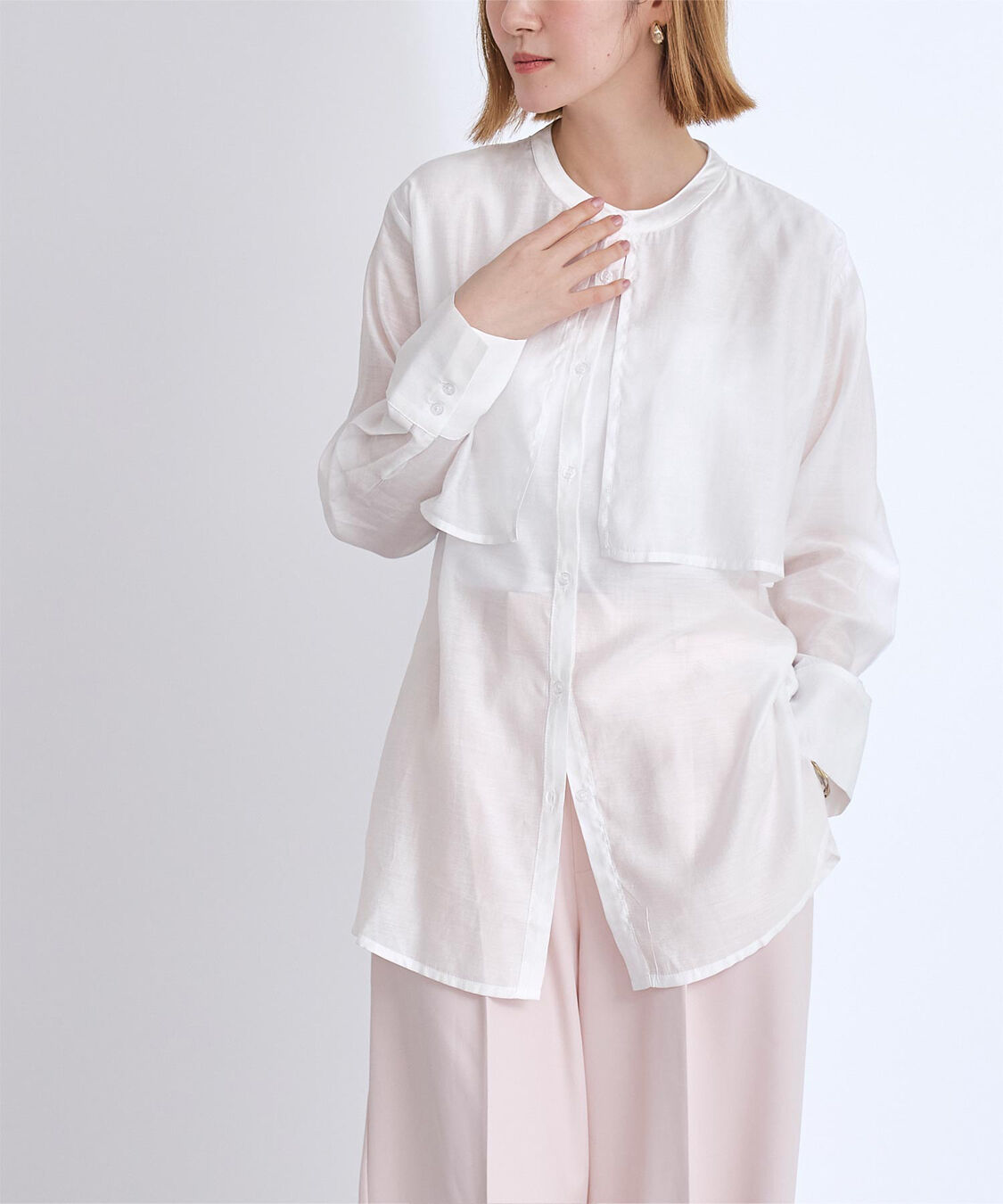 ur's「フライヨークバンドカラーシャツ」|シャツ・ブラウス|ホワイト