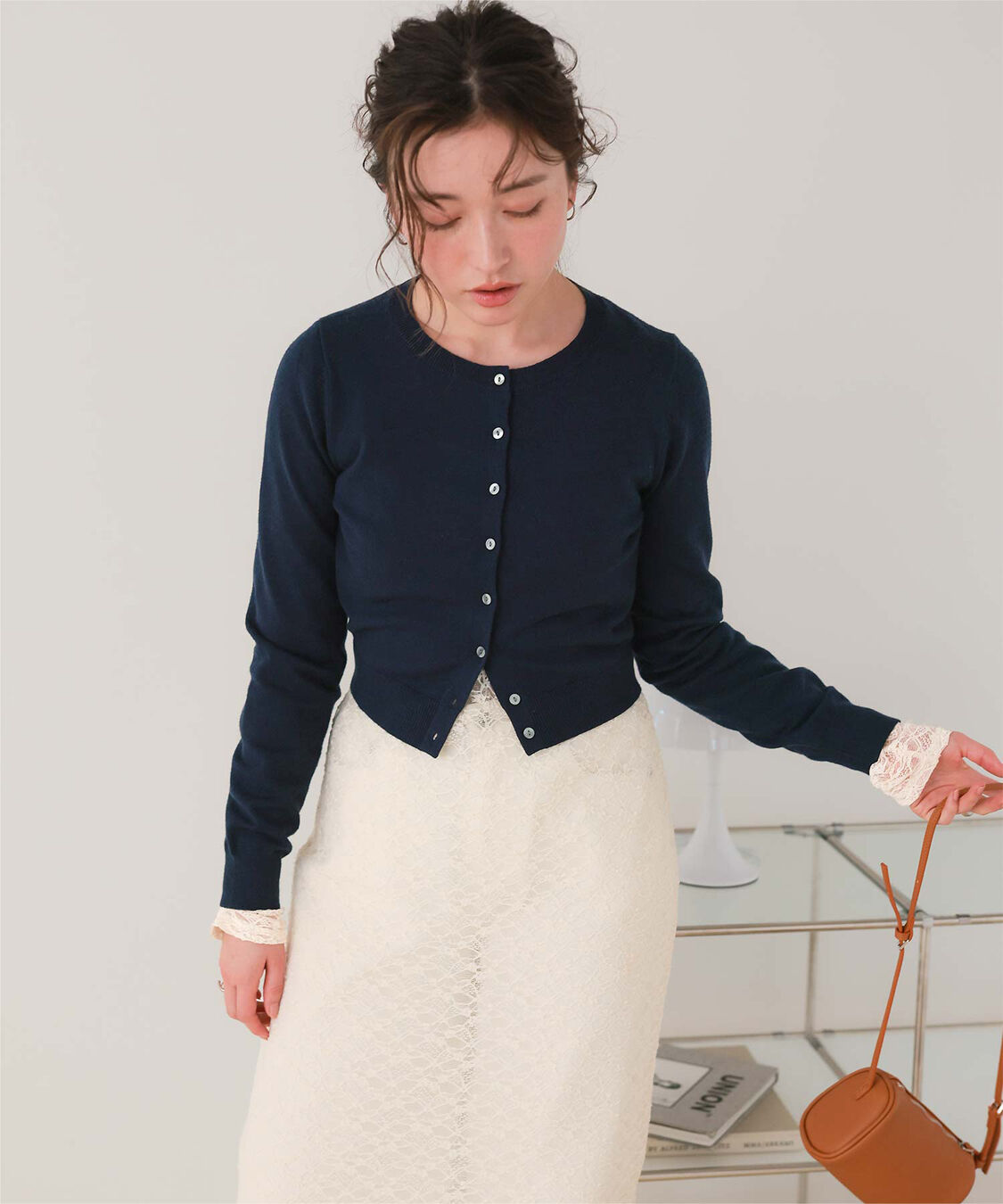 titivate「クルーネックニットカーディガン/トップス」|ニット・セーター|