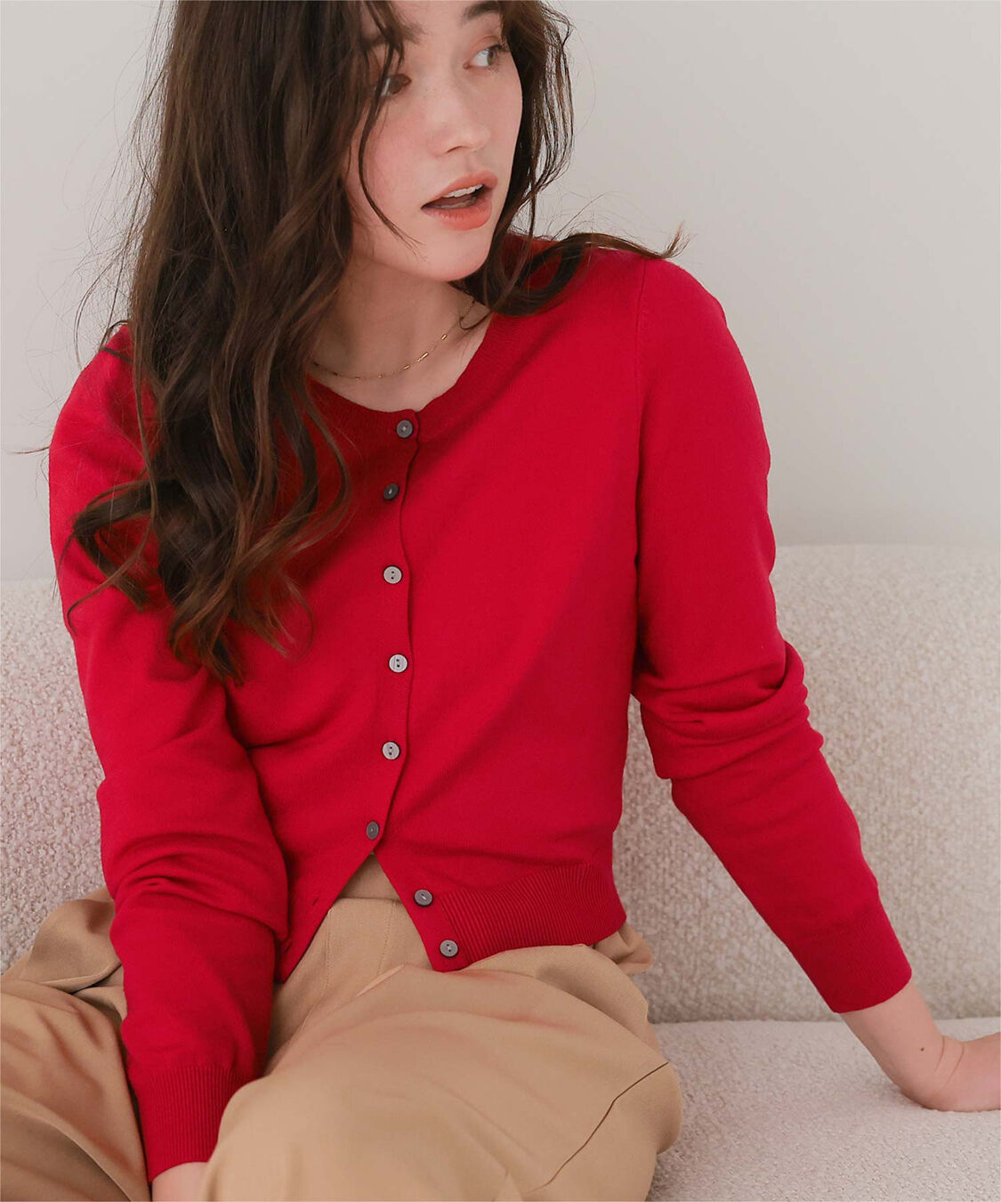 titivate「クルーネックニットカーディガン/トップス」|ニット・セーター|