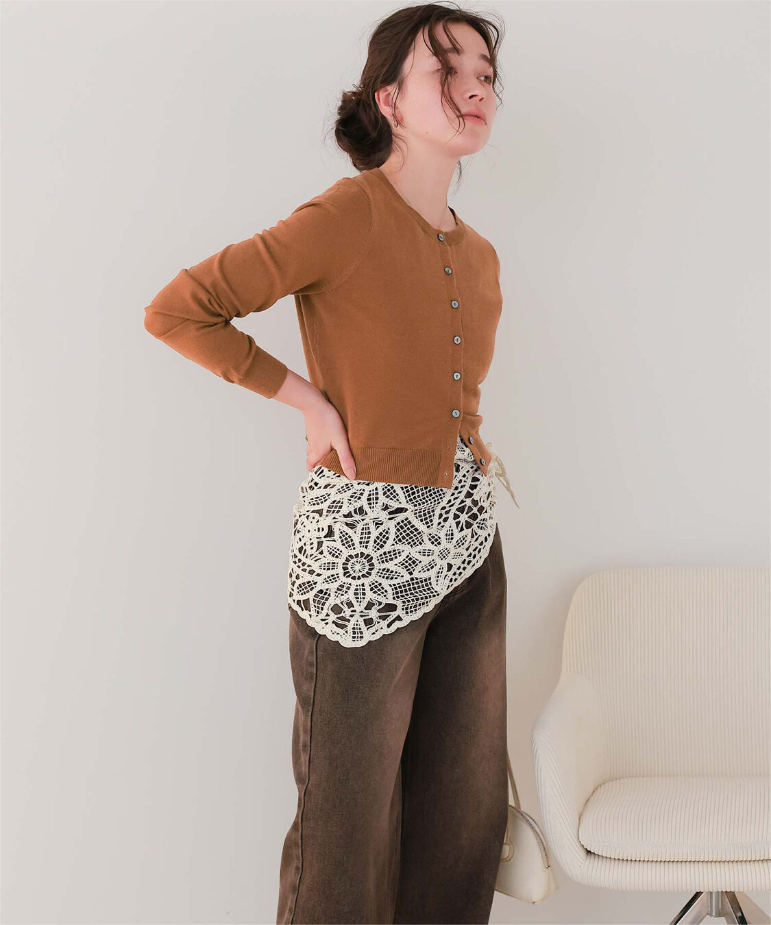 titivate「クルーネックニットカーディガン/トップス」|ニット・セーター|