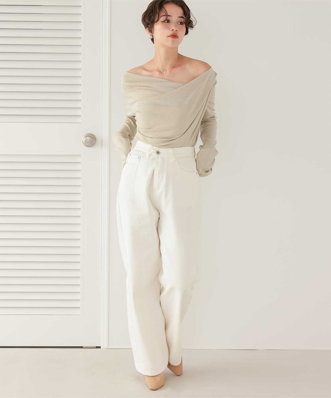 titivate「オフショルダーロングスリーブTシャツ」|Tシャツ・カットソー|