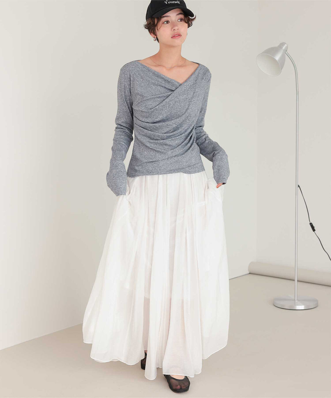 titivate「オフショルダーロングスリーブTシャツ」|Tシャツ・カットソー|