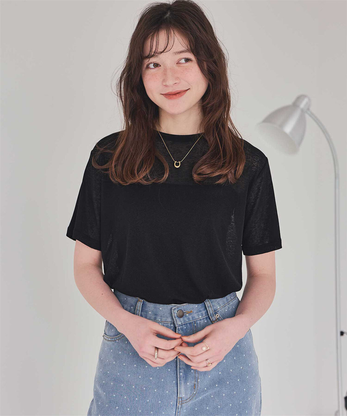 titivate「【赤埴奈津子さんS/Sコラボアイテム】ハーフスリーブシアーカットソートップス」|Tシャツ・カットソー|