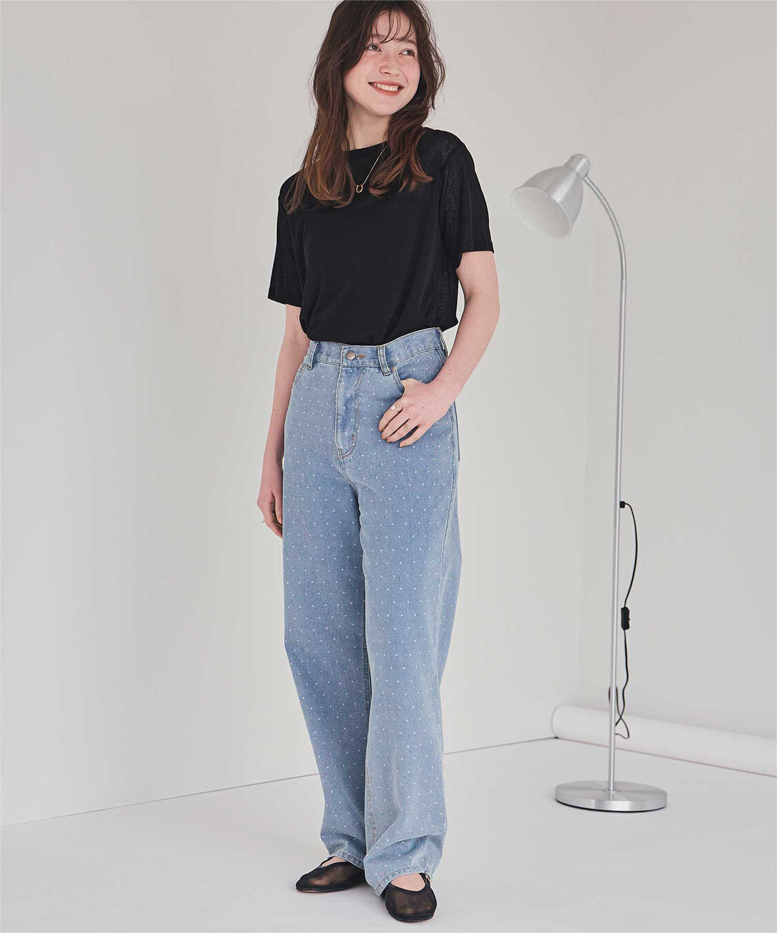 titivate「【赤埴奈津子さんS/Sコラボアイテム】ハーフスリーブシアーカットソートップス」|Tシャツ・カットソー|