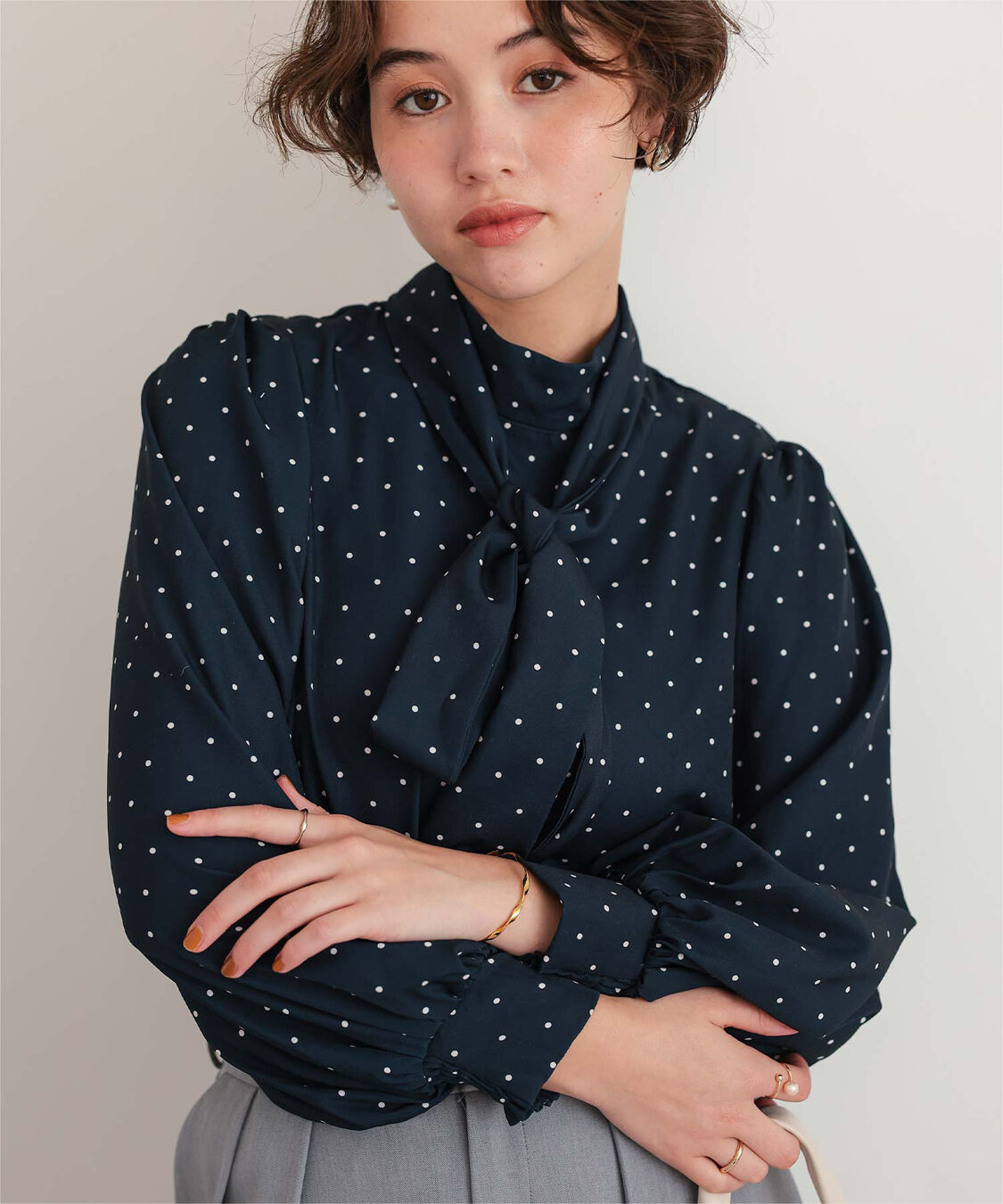 titivate「リボンボウタイブラウス」|シャツ・ブラウス|ネイビー