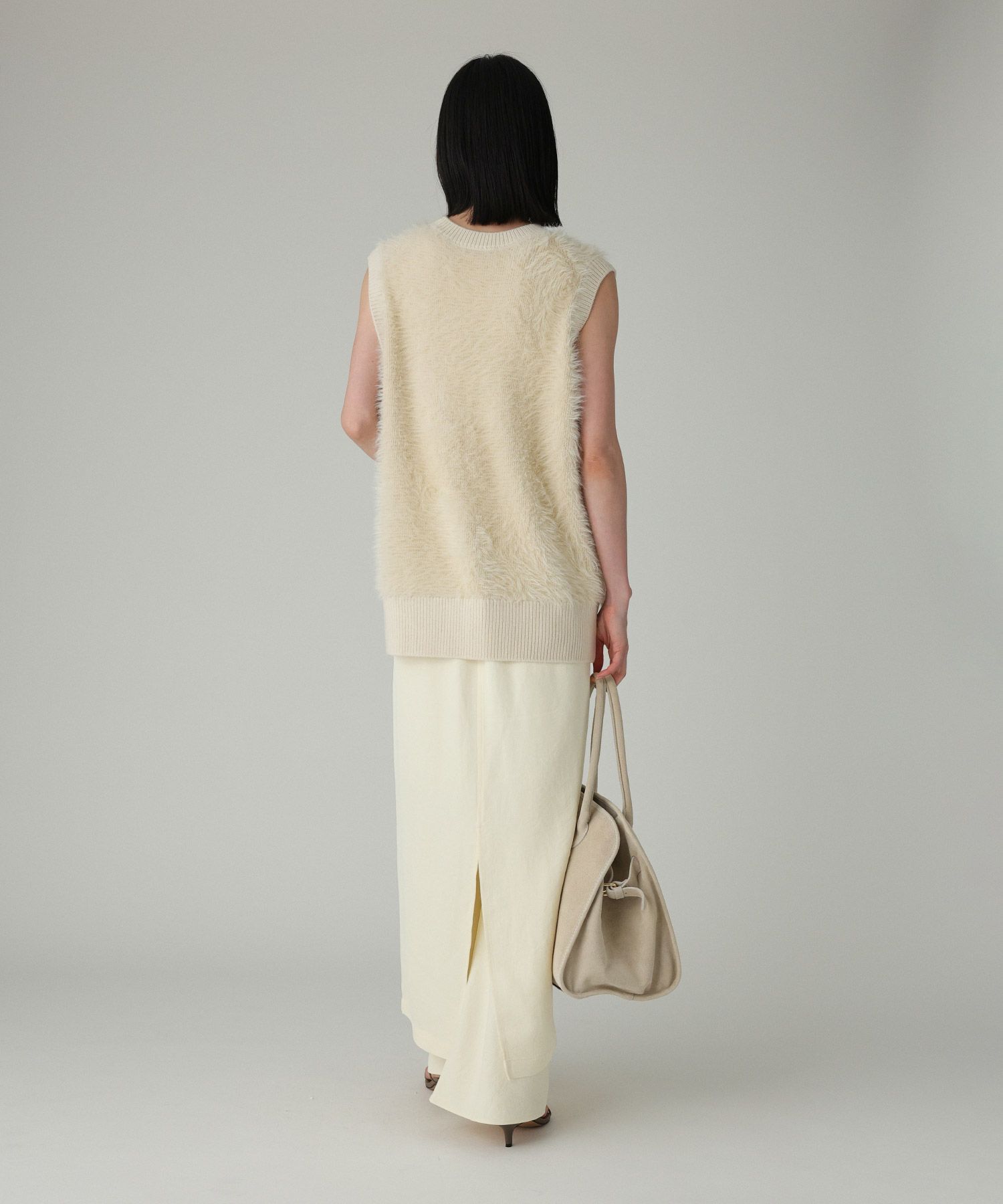 BABYLONE「ロングシャギーベスト」|ニット・セーター|