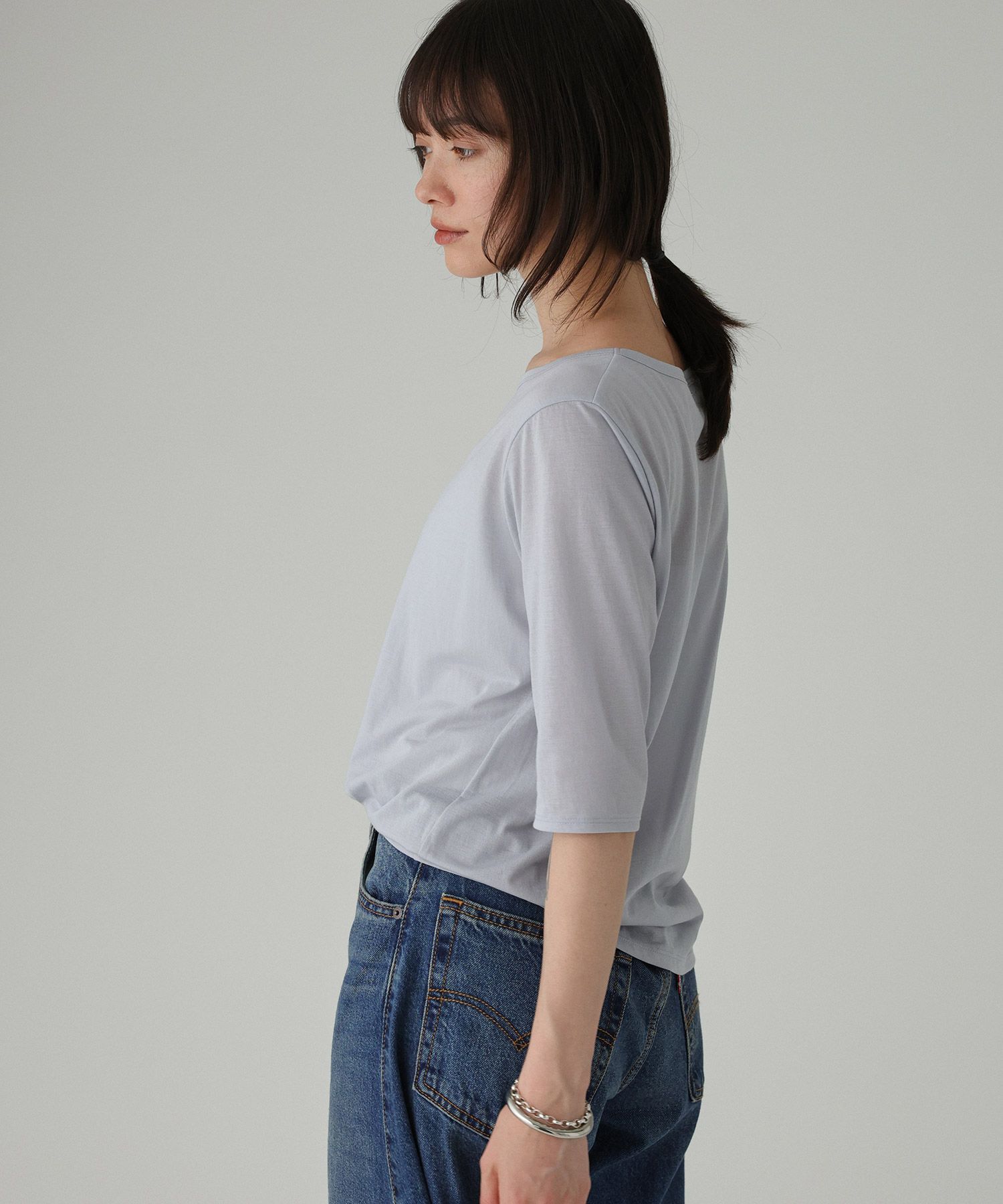 BABYLONE「五分袖シアーTシャツ」|Tシャツ・カットソー|