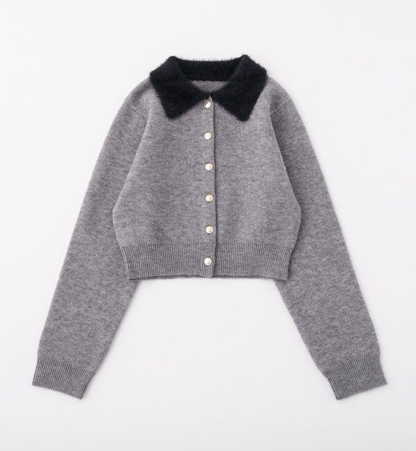  「シャギー襟配色ポロニット」|ニット・セーター|