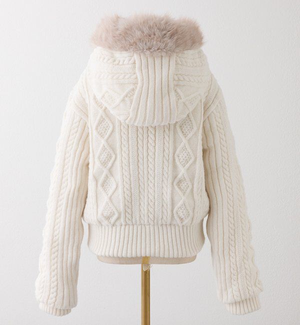  「ケーブルニット中綿ブルゾン」|ダウンベスト・ベスト|