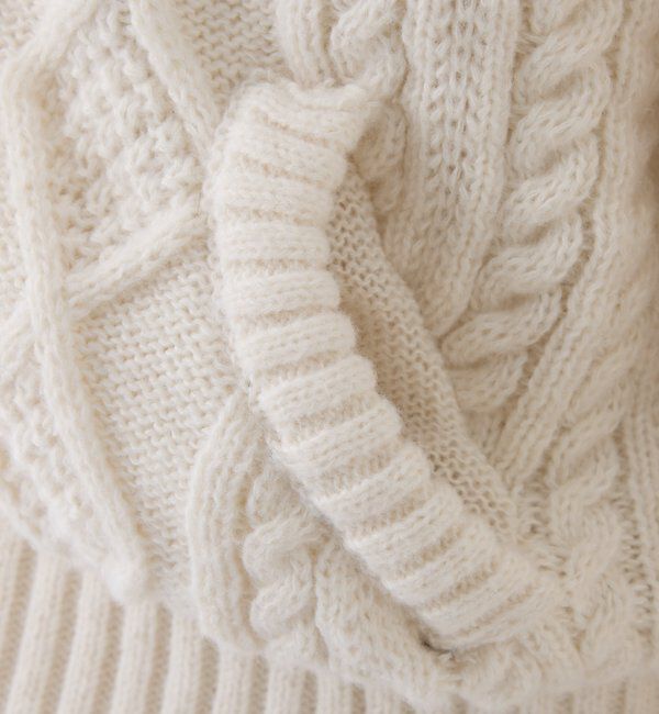  「ケーブルニット中綿ブルゾン」|ダウンベスト・ベスト|