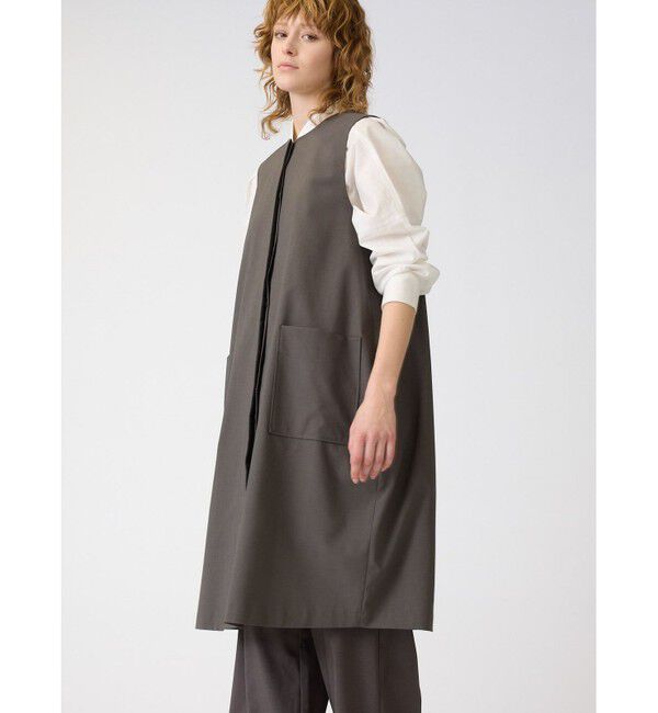 mizuiro ind「mizuiro ind フロントフライコクーンジレ」|ベスト・ジレ|