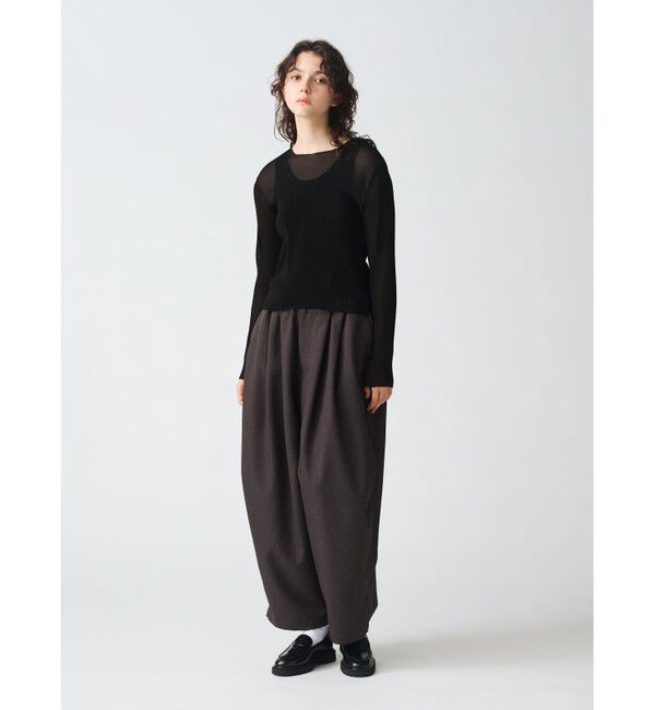 mizuiro ind「mizuiro ind プリーツクルーネックプルオーバー」|Tシャツ・カットソー|