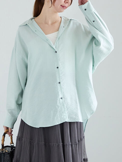 Te chichi「シャイニースパンドルマンシャツ《2025spring catalog item》」|シャツ・ブラウス|ミント