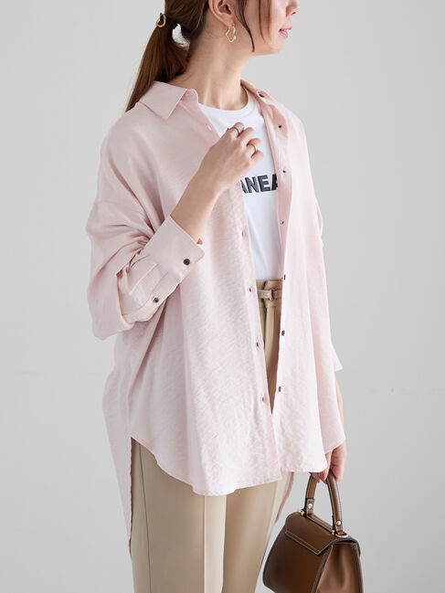 Te chichi「シャイニースパンドルマンシャツ《2025spring catalog item》」|シャツ・ブラウス|ピンク