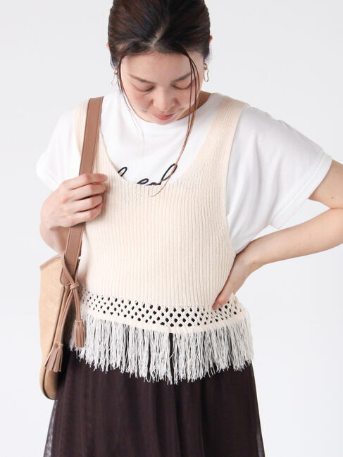 Lugnoncure「フリンジニットビスチェ」|ニット・セーター|