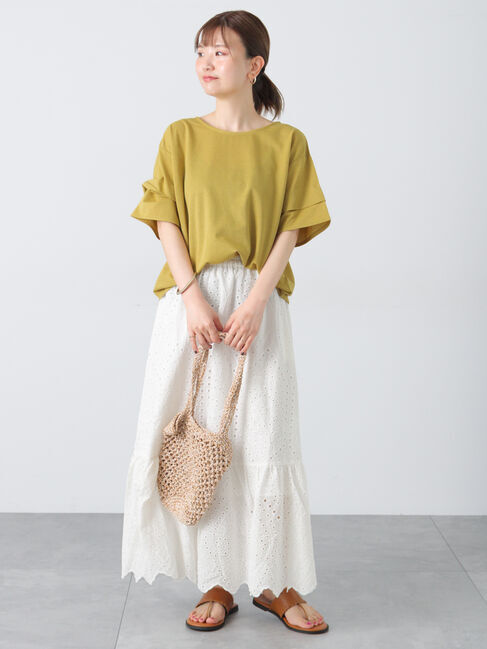 Lugnoncure「プレーティング袖タックTシャツ」|Tシャツ・カットソー|