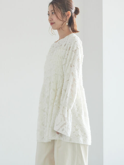 Te chichi「【宮本茉由着用】カットジャガードチュニックブラウス」|シャツ・ブラウス|
