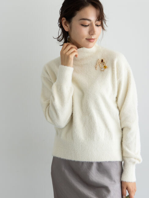 Te chichi「【宮本茉由着用】ハイネックフェザーニット」|ニット・セーター|