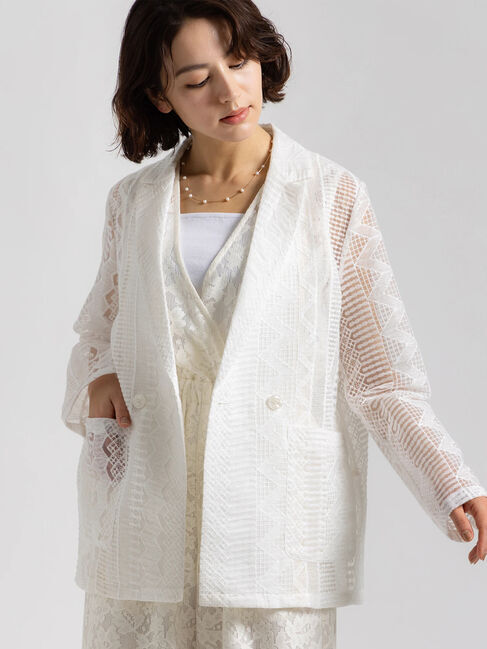 Te chichi「【Atelier ChouChou】オーガンジーレースダブルジャケット」|その他|