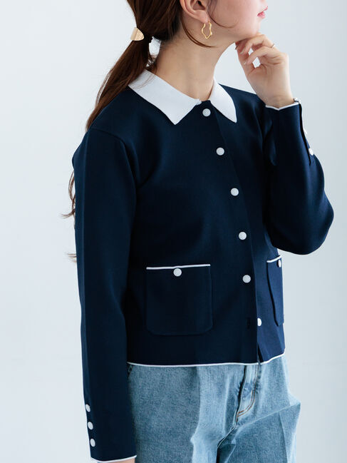 Te chichi「総針衿付きジャケットカーディガン」|カーディガン|