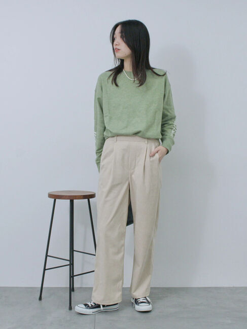 Samansa Mos2 blue「◎袖ロゴニットプルオーバー」|ニット・セーター|