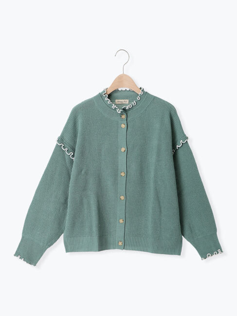 Samansa Mos2「配色メロー畦編みニットカーディガン」|カーディガン|