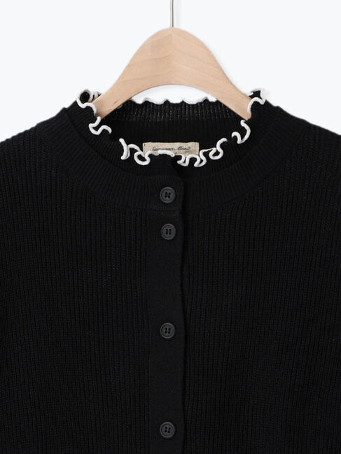 Samansa Mos2「配色メロー畦編みニットカーディガン」|カーディガン|