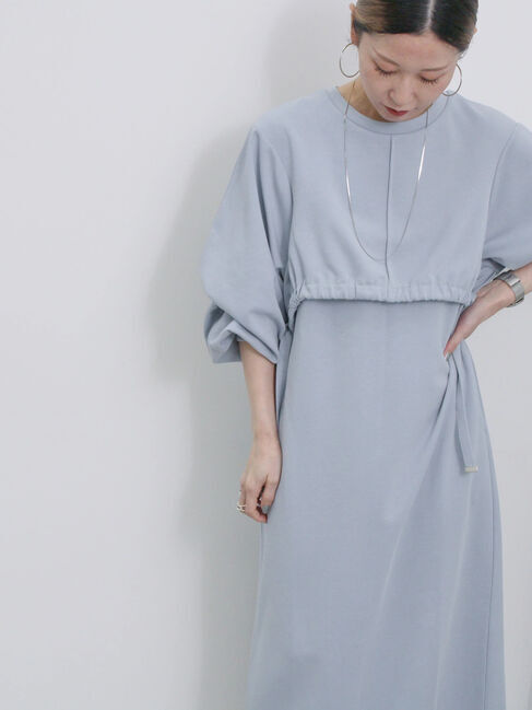 Samansa Mos2 blue「クロップドレイヤードワンピース」|ワンピース|サックスブルー